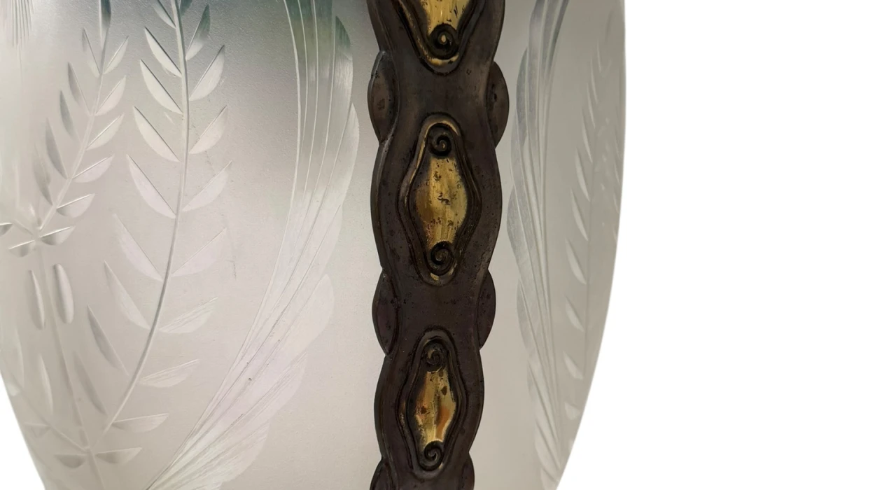 Art Nouveau Patinated Brass Hall Lantern, 1900s